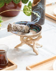 Treppiedi base per Conchiglia Abalone - Legno di pioppo intagliato a mano | Scopri su Clorophilla Shop