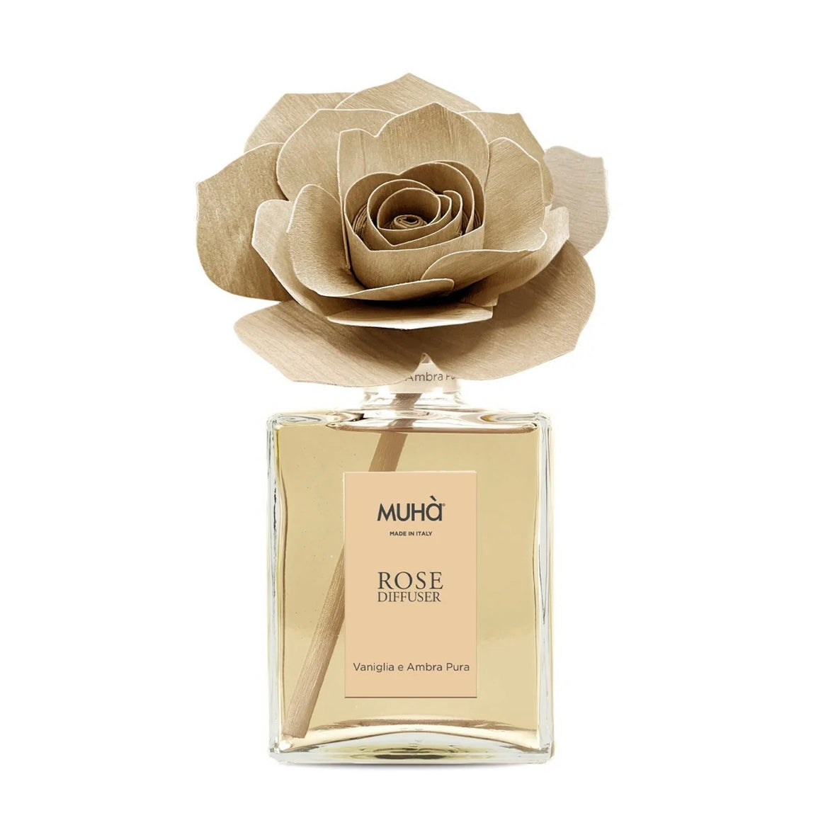 MUHÀ Rose Diffuser Profumatore ambiente con rosa - Vaniglia e Ambra pura | Scopri su Clorophilla Shop