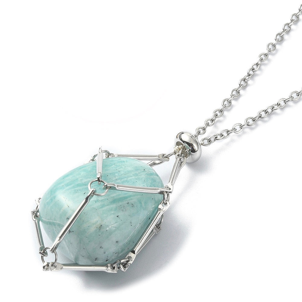 COLLANA CON GABBIETTA PER PIETRE - Acciaio 304 | Scopri su Clorophilla Shop