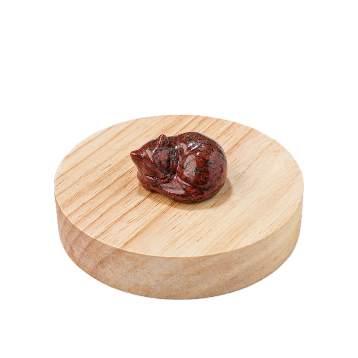 Scultura gatto in pietra vera in miniatura - Pietra Diaspro rosso potente talismano energetico | Scopri su Clorophilla Shop