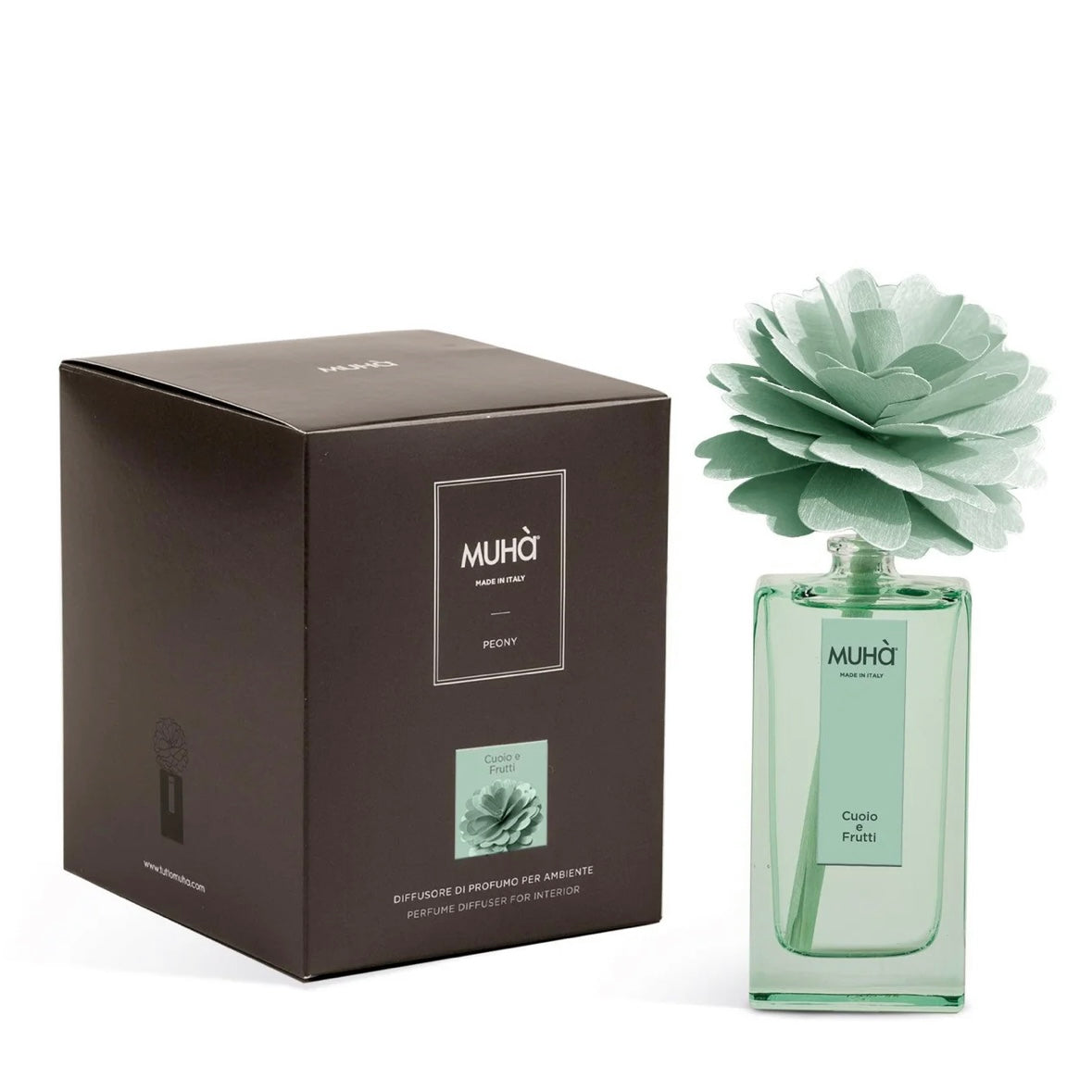 MUHÀ Peony Diffuser Profumatore ambiente con peonia - Cuoio e Frutti | Scopri su Clorophilla Shop