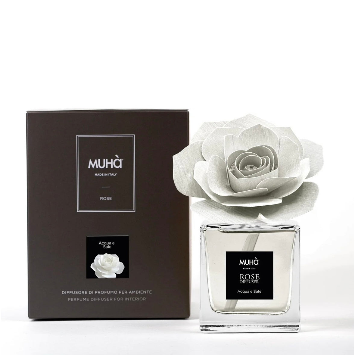 MUHÀ Rose Diffuser Profumatore ambiente con rosa - Acqua e Sale | Scopri su Clorophilla Shop