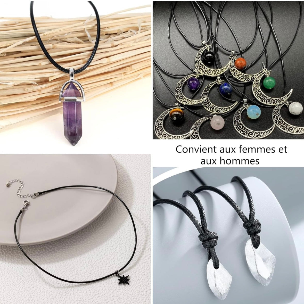 Cordino cerato per collane con chiusura a moschettone - colore nero | Scopri su Clorophilla Shop