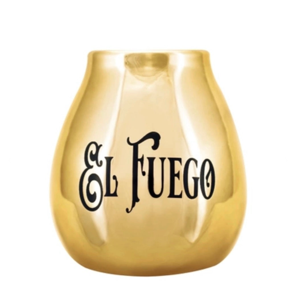 El fuego Mate Calabaza in ceramica - Coppa per Yerba Mate oro 350ml | Scopri su Clorophilla Shop