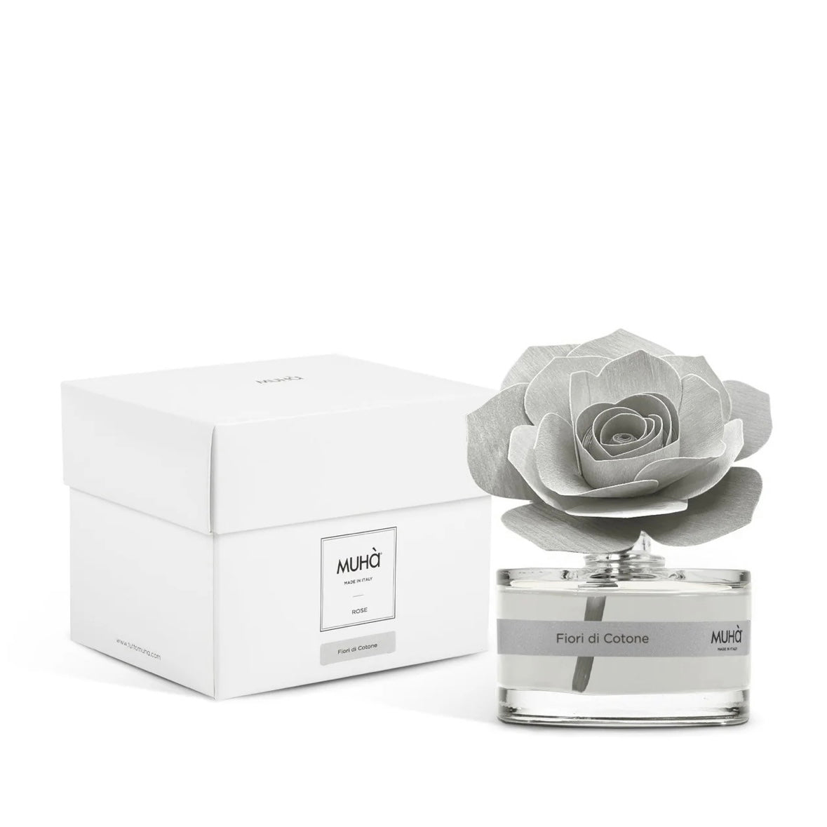 MUHÀ Rose Diffuser Profumatore ambiente con rosa - Fiori di cotone | Scopri su Clorophilla Shop