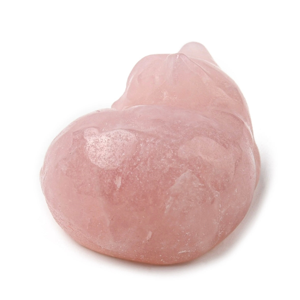 Scultura gatto in pietra vera in miniatura - Pietra Quarzo rosa potente talismano energetico | Scopri su Clorophilla Shop