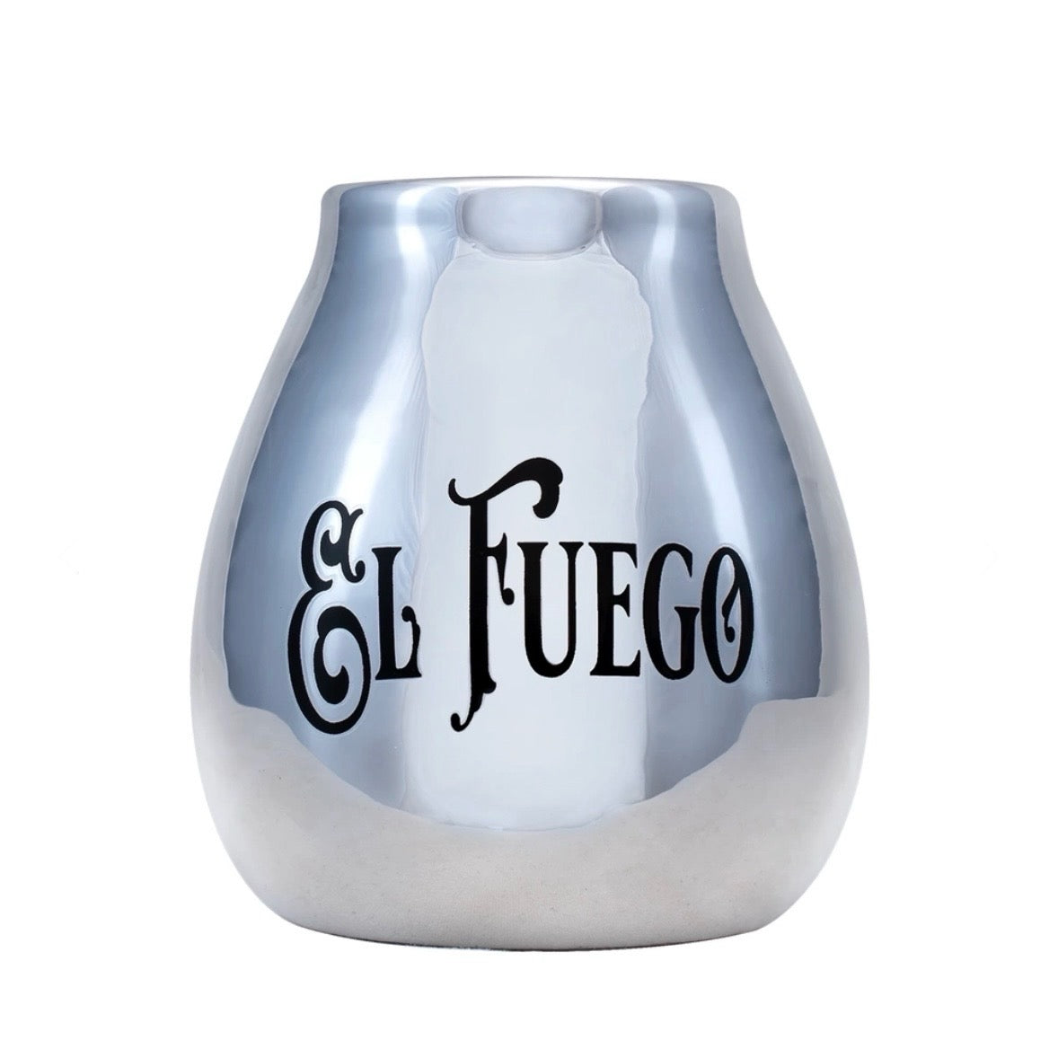 El fuego Mate Calabaza in ceramica - Coppa per Yerba Mate argento 350ml | Scopri su Clorophilla Shop
