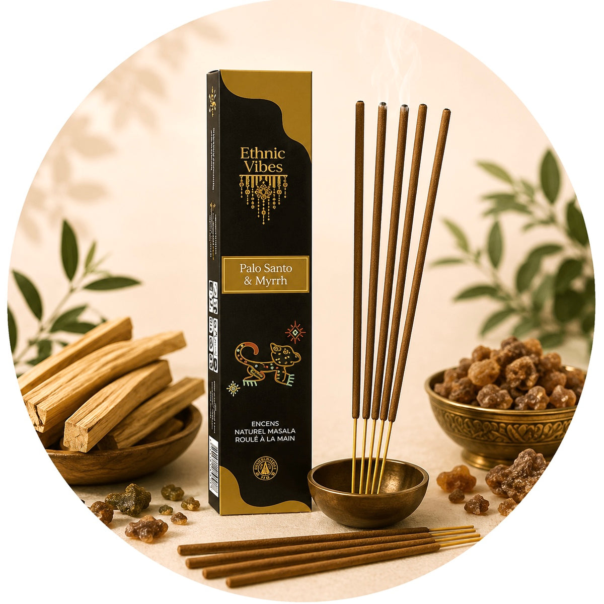 ETHNIC VIBES INCENSO IN BASTONCINI - Palo Santo e Mirra | Scopri su Clorophilla Shop