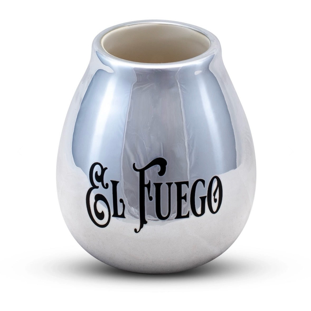 El fuego Mate Calabaza in ceramica - Coppa per Yerba Mate argento 350ml | Scopri su Clorophilla Shop