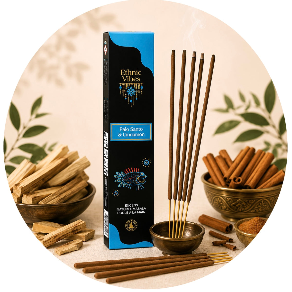 ETHNIC VIBES INCENSO IN BASTONCINI - Palo Santo e Cannella | Scopri su Clorophilla Shop