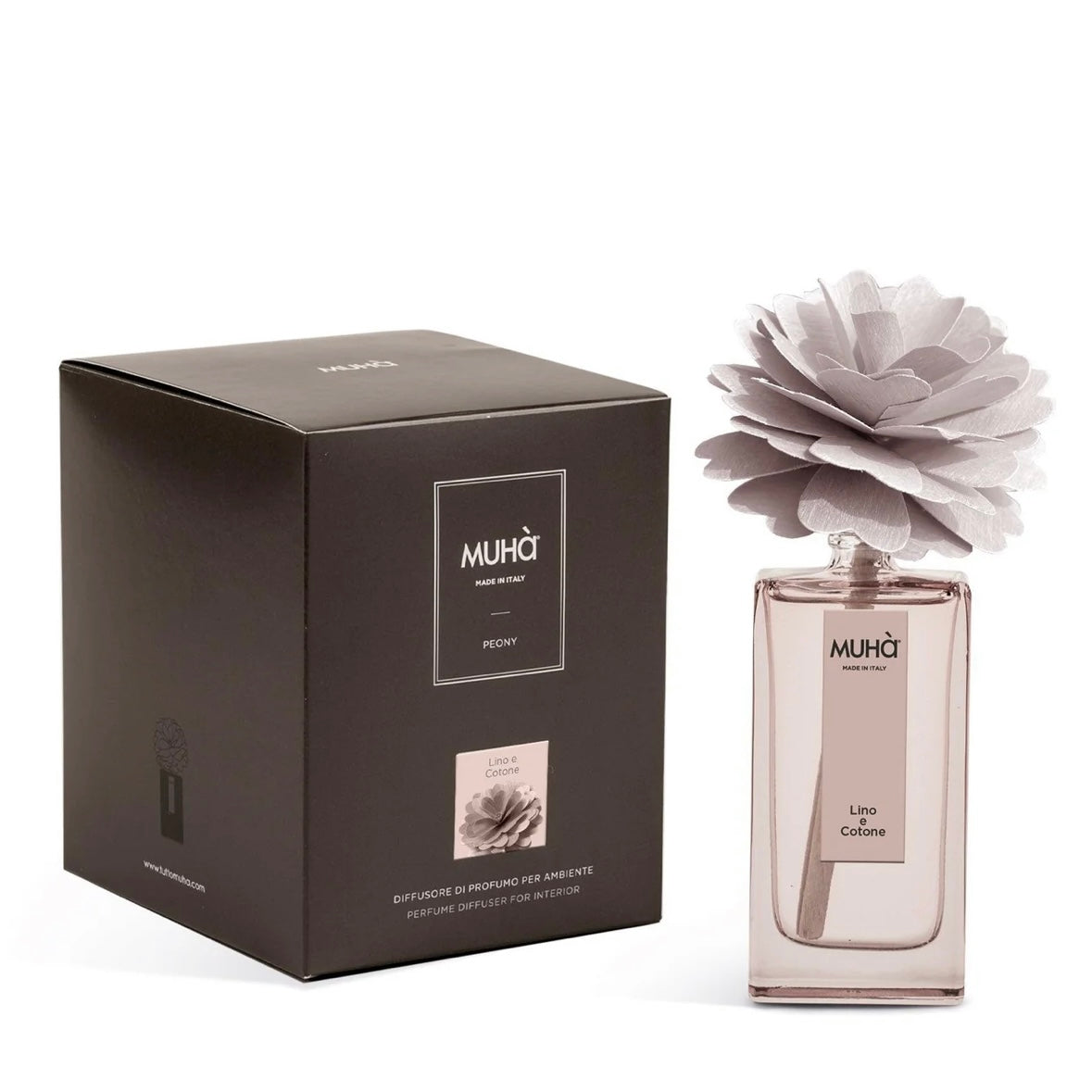 MUHÀ Peony Diffuser Profumatore ambiente con peonia - Lino e Cotone | Scopri su Clorophilla Shop