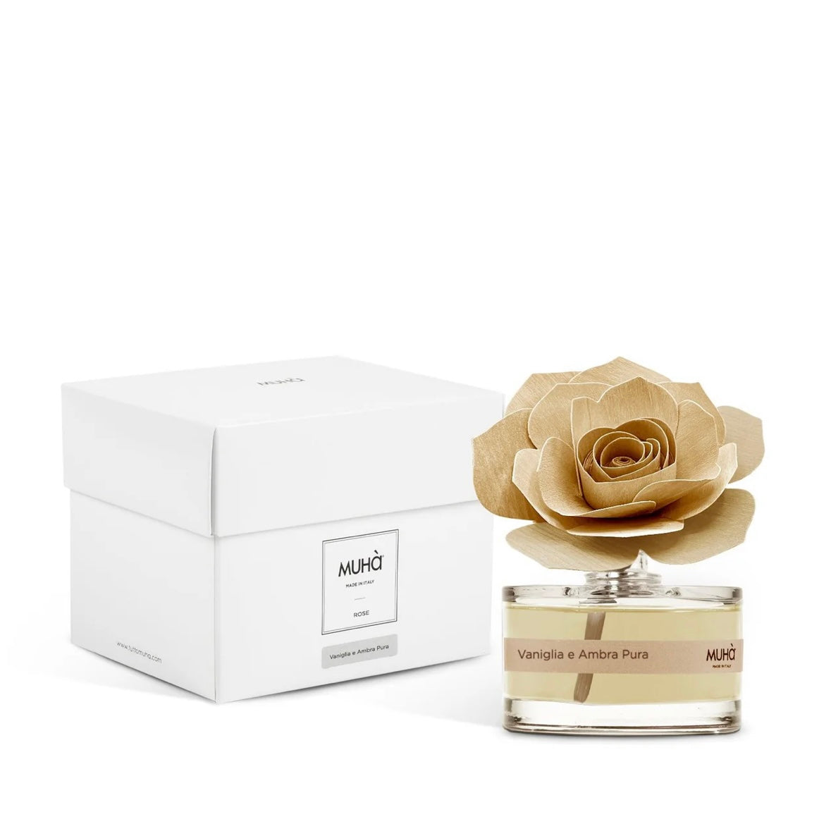 MUHÀ Rose Diffuser Profumatore ambiente con rosa - Vaniglia e Ambra pura | Scopri su Clorophilla Shop