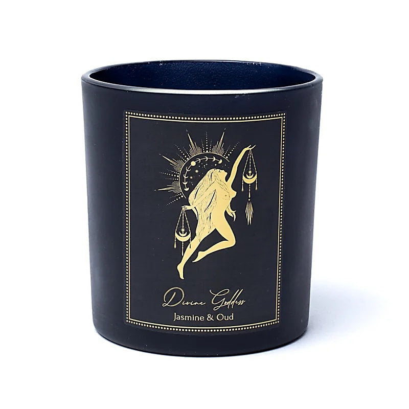 Divine Goddess Candela con pietre di Giada Xinji - Gelsomino e Oud | Scopri su Clorophilla Shop