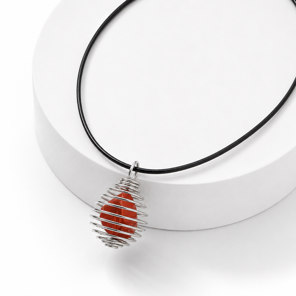 COLLANA GABBIETTA CON DIASPRO ROSSO - Protezione ed Energia | Scopri su Clorophilla Shop