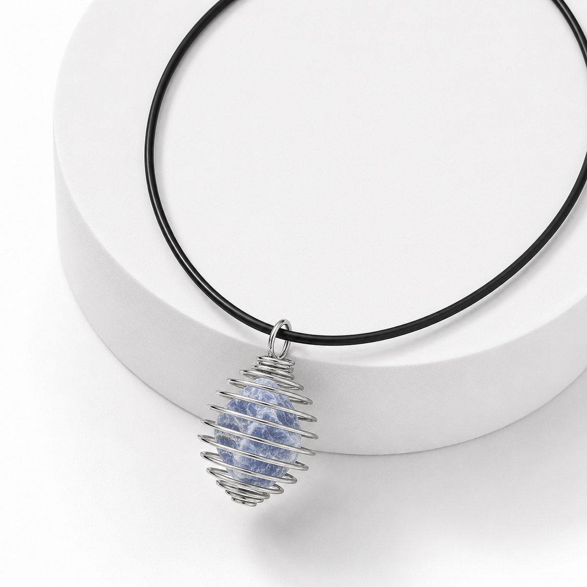COLLANA GABBIETTA CON CALCITE BLU - Calma e protezione | Scopri su Clorophilla Shop