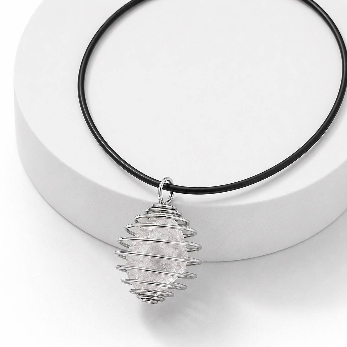 COLLANA GABBIETTA CON CRISTALLO DI ROCCA - Ricarica Energetica | Scopri su Clorophilla Shop