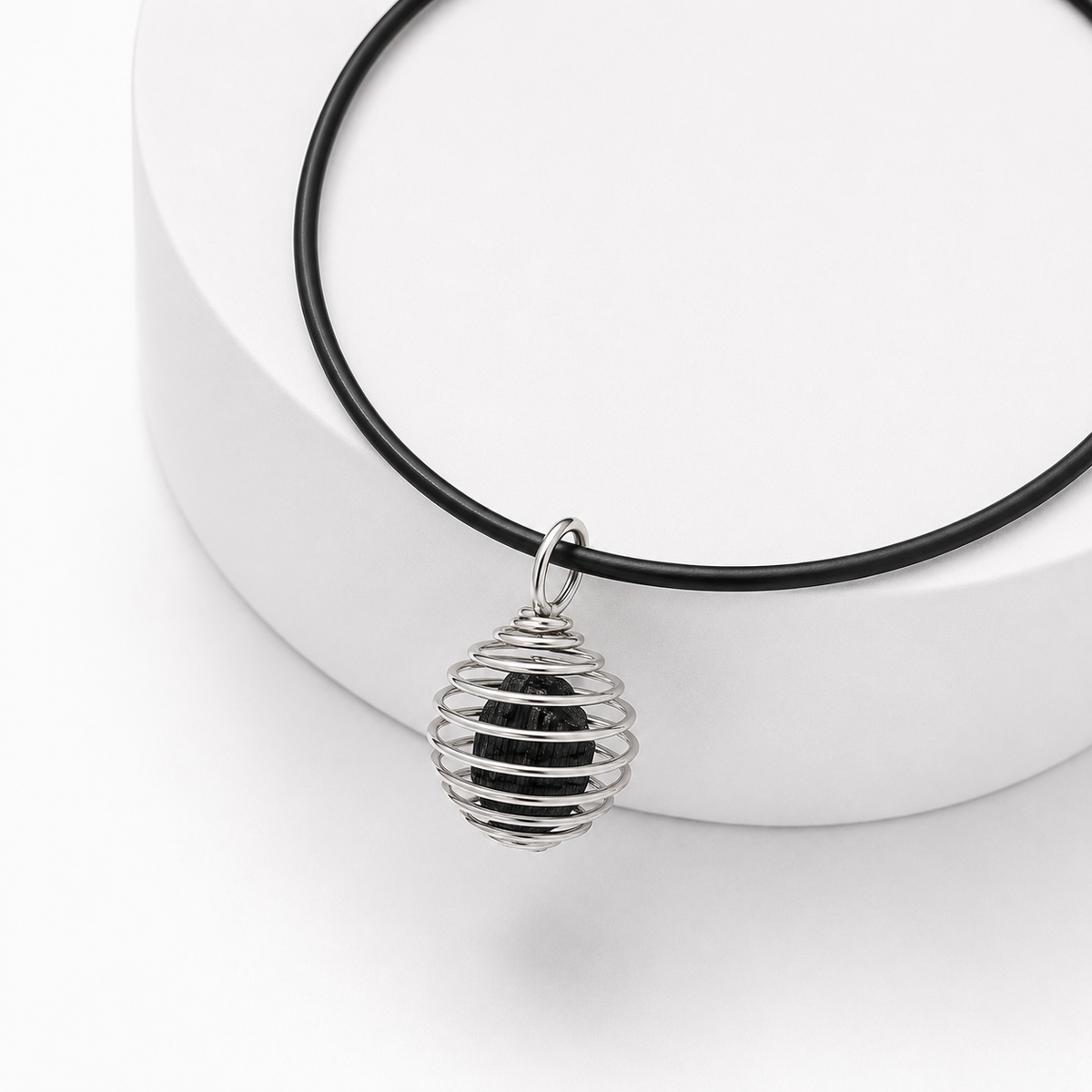 COLLANA GABBIETTA CON TORMALINA NERA - Protezione dalle energie negative | Scopri su Clorophilla Shop