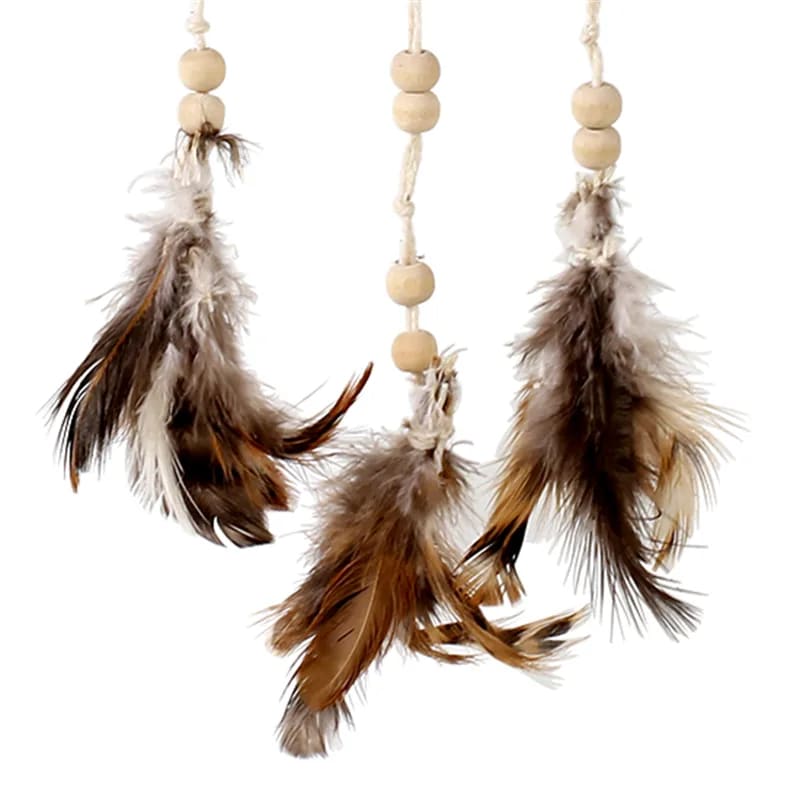 ACCHIAPPASOGNI IN CANAPA NATURALE - Grani in legno e piume | Scopri su Clorophilla Shop