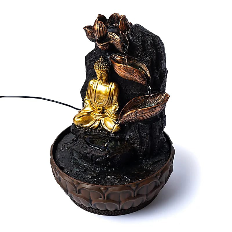FONTANA D'ACQUA ZEN BUDDHA IN MEDITAZIONE - Luce led integrata | Scopri su Clorophilla Shop
