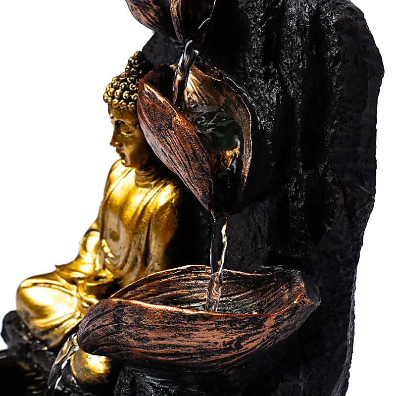 FONTANA D'ACQUA ZEN BUDDHA IN MEDITAZIONE - Luce led integrata | Scopri su Clorophilla Shop