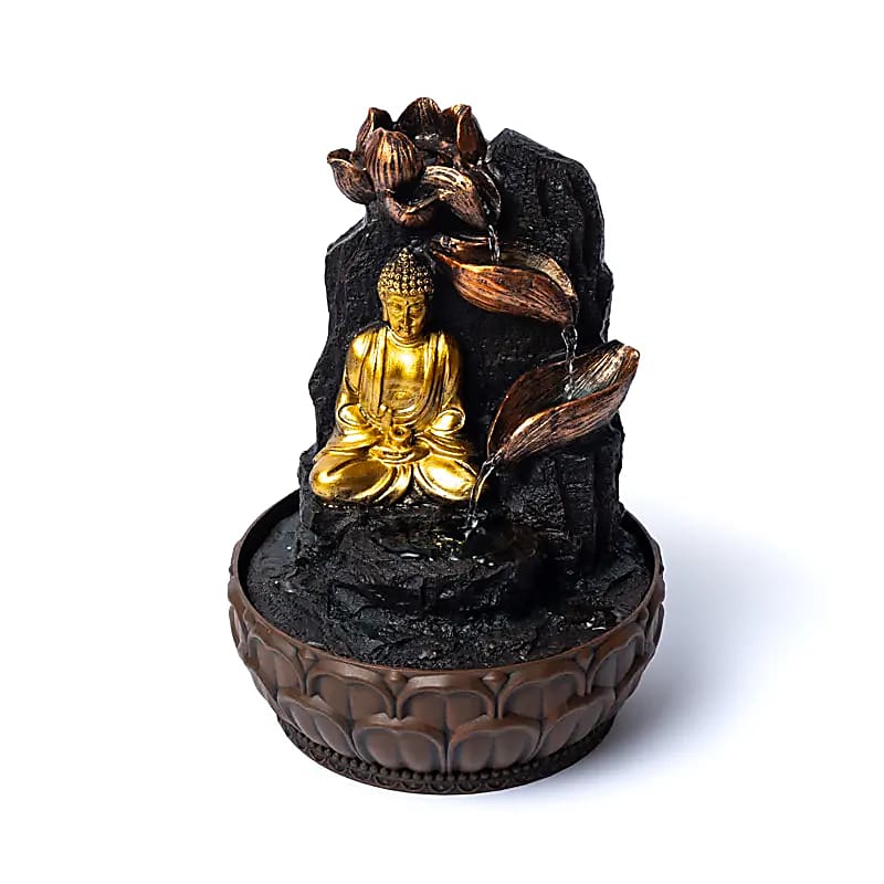 FONTANA D'ACQUA ZEN BUDDHA IN MEDITAZIONE - Luce led integrata | Scopri su Clorophilla Shop