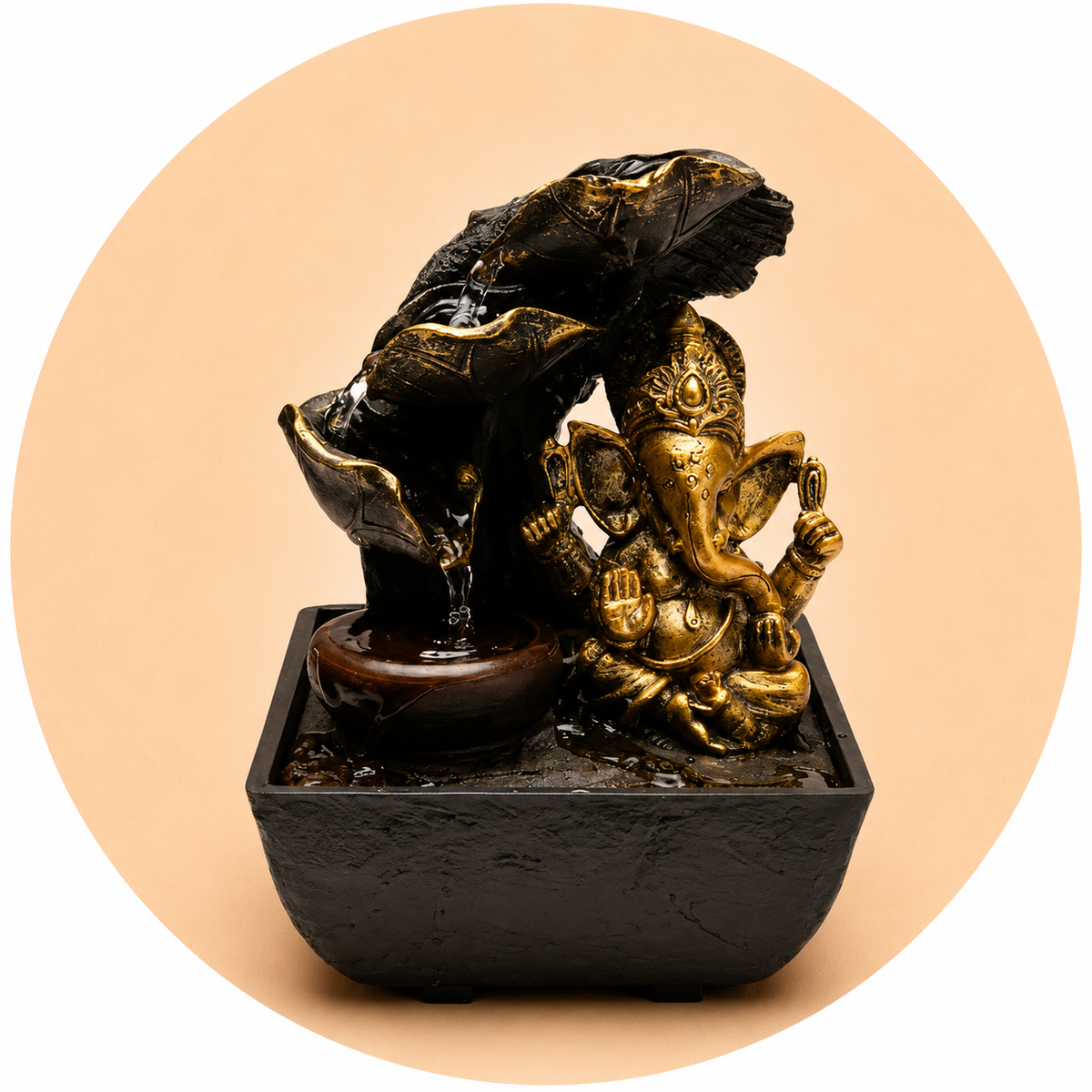 FONTANA D'ACQUA ZEN GANESH - Luce led integrata | Scopri su Clorophilla Shop