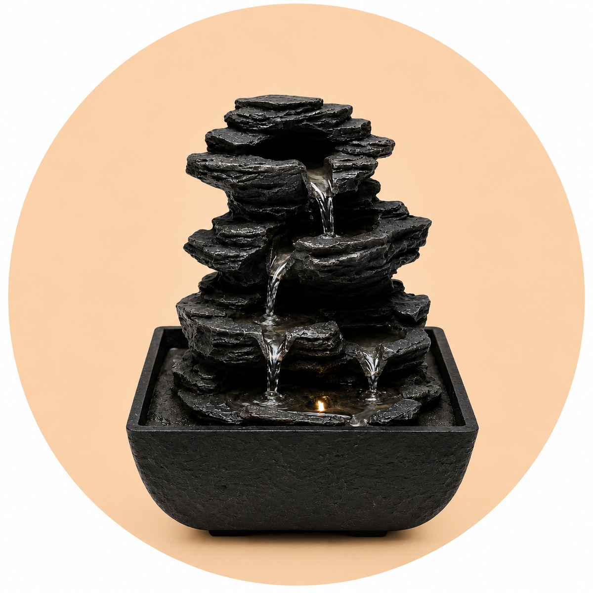 FONTANA D'ACQUA ZEN CASCATA ROCCIOSA - Luce LED integrata | Scopri su Clorophilla Shop