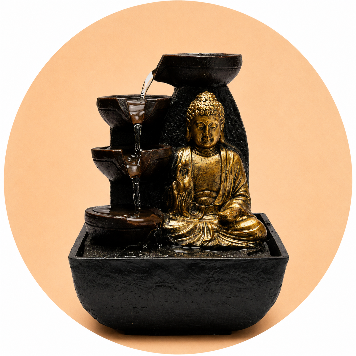 FONTANA D'ACQUA ZEN BUDDHA DELLA COMPASSIONE - Luce led integrata | Scopri su Clorophilla Shop