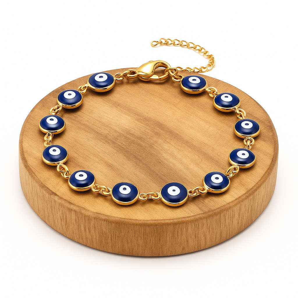 BRACCIALE AMULETO NAZAR PLACCATURA ORO 18K - Protezione malocchio | Scopri su Clorophilla Shop
