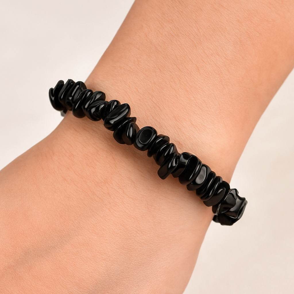 BRACCIALE SCAGLIE IN OSSIDIANA NERA - Scudo Energetico | Scopri su Clorophilla Shop