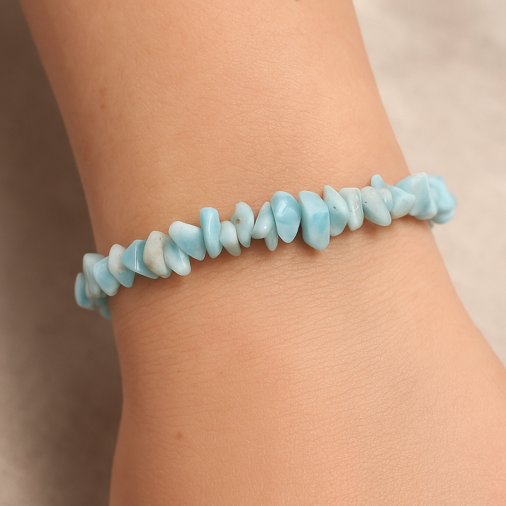 BRACCIALE SCAGLIE IN LARIMAR - Calma e serenità | Scopri su Clorophilla Shop