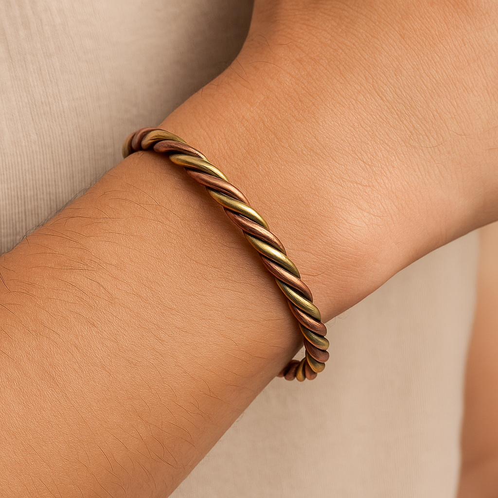 BRACCIALE INTRECCIATO IN RAME E OTTONE - Vitalità e resistenza fisica | Scopri su Clorophilla Shop