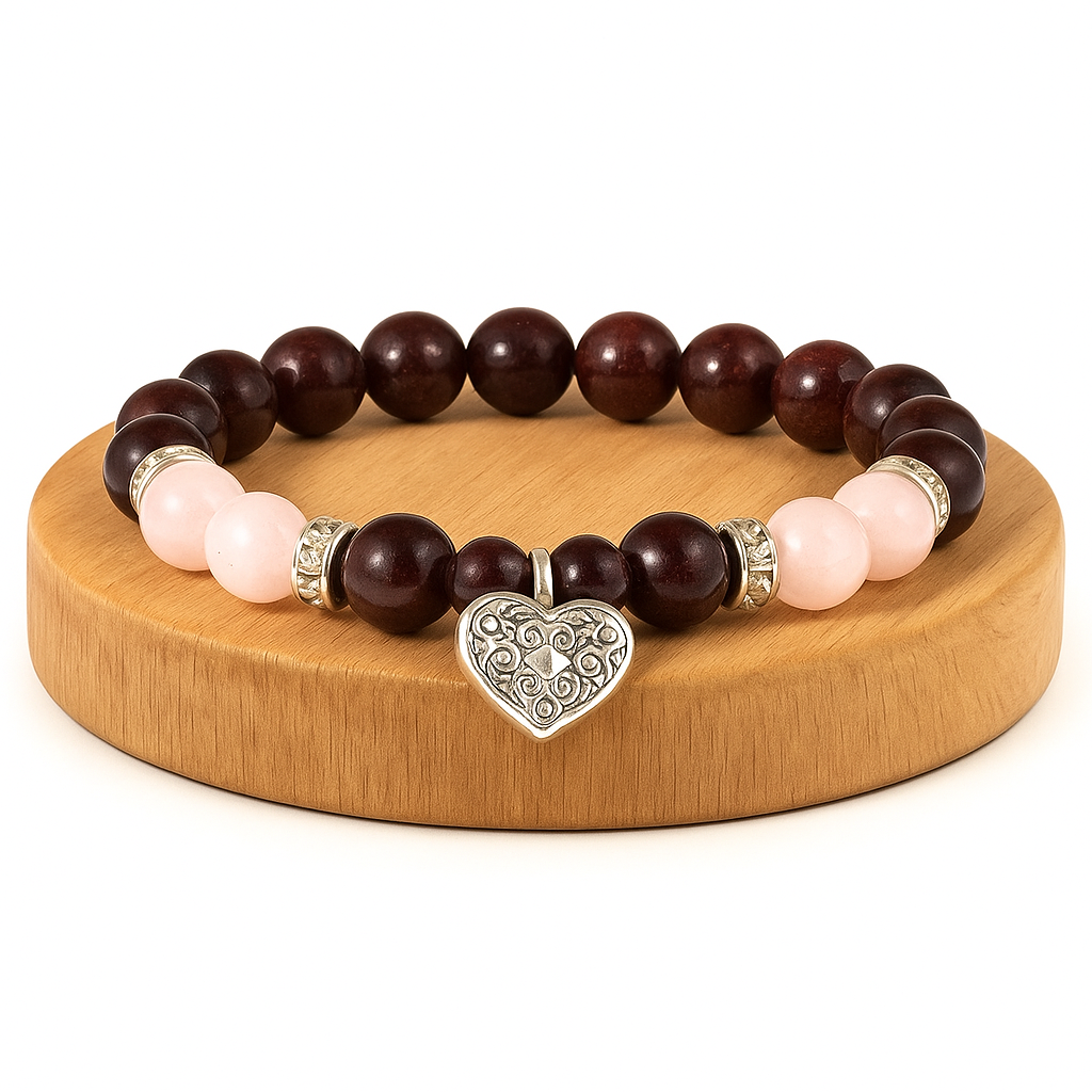 BRACCIALE IN GRANATO E QUARZO ROSA - Ottimismo, speranza e amore | Scopri su Clorophilla Shop