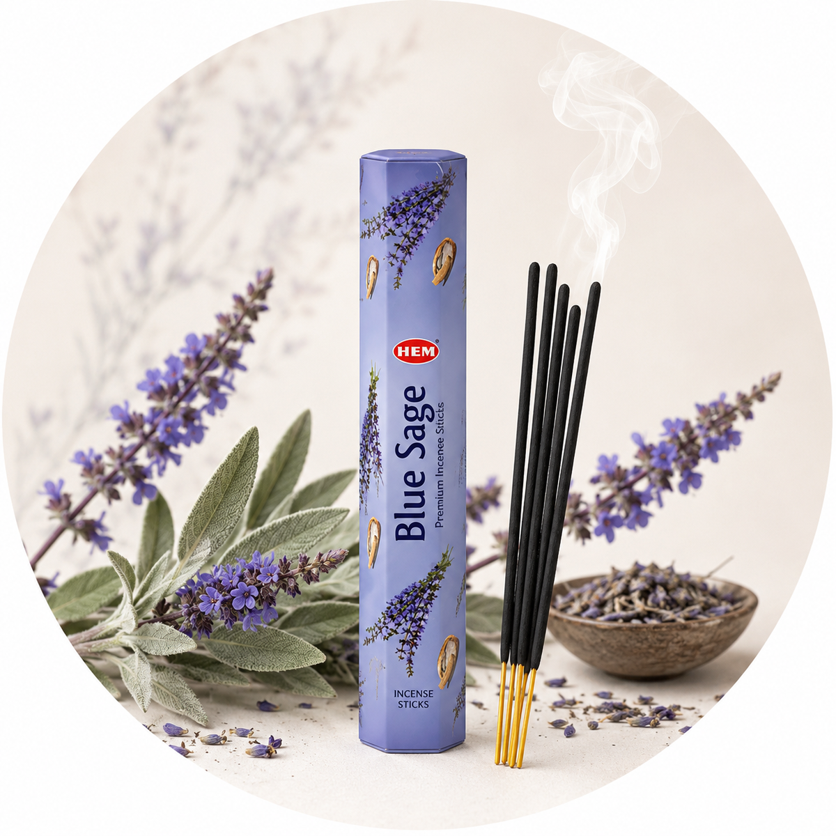 HEM INCENSO IN BASTONCINI - Salvia Blu | Scopri su Clorophilla Shop