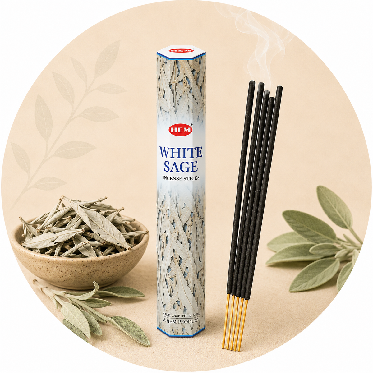 HEM INCENSO IN BASTONCINI - White Sage (Salvia Bianca) | Scopri su Clorophilla Shop