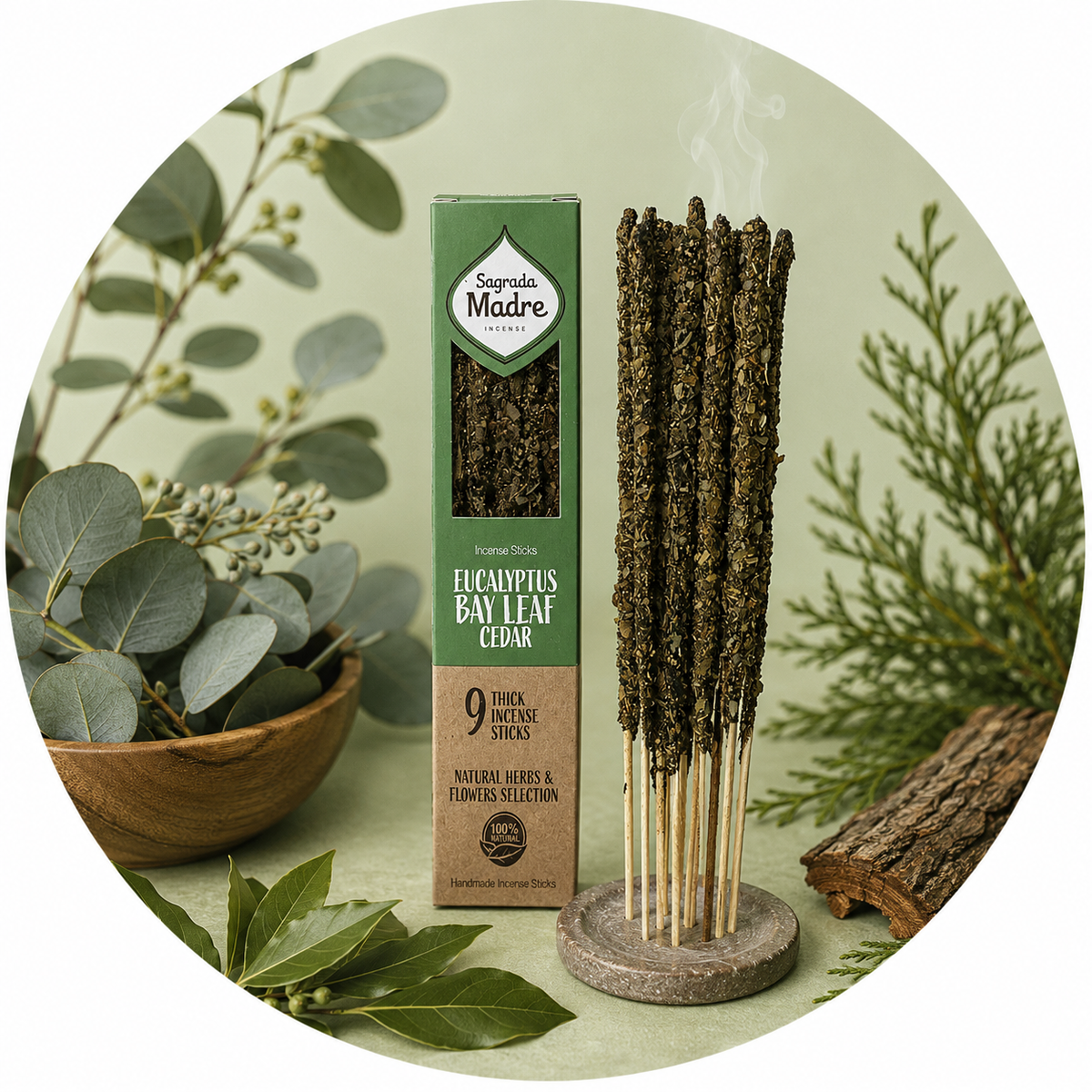 SAGRADA MADRE INCENSO BOTANICO - Eucalipto, Cedro e Alloro | Scopri su Clorophilla Shop