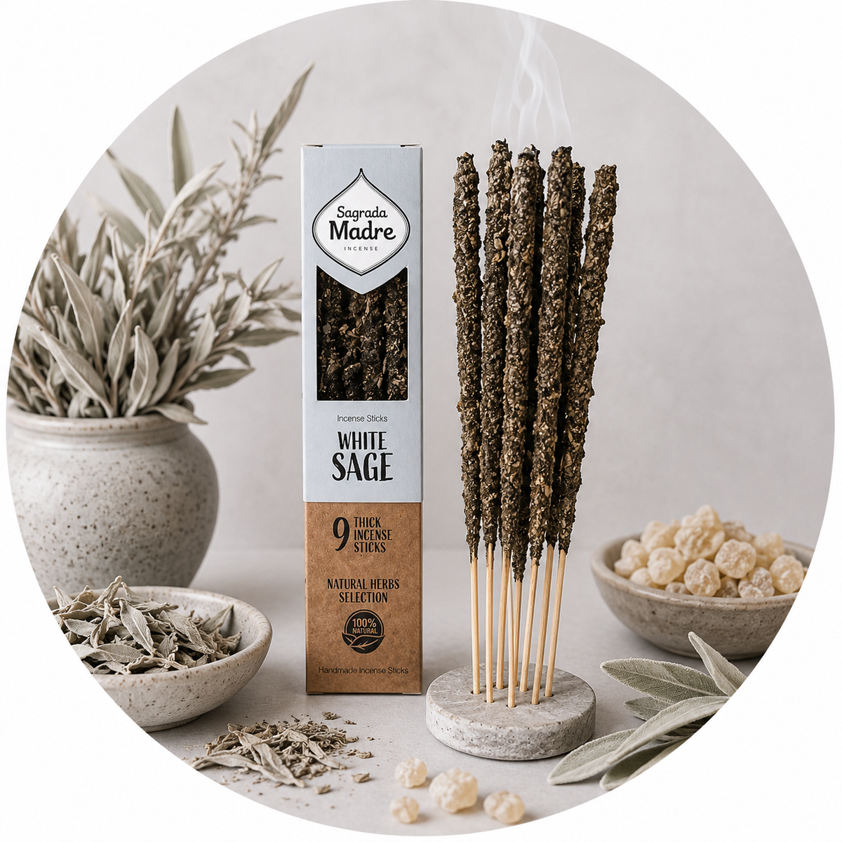 SAGRADA MADRE INCENSO BOTANICO - Salvia bianca | Scopri su Clorophilla Shop