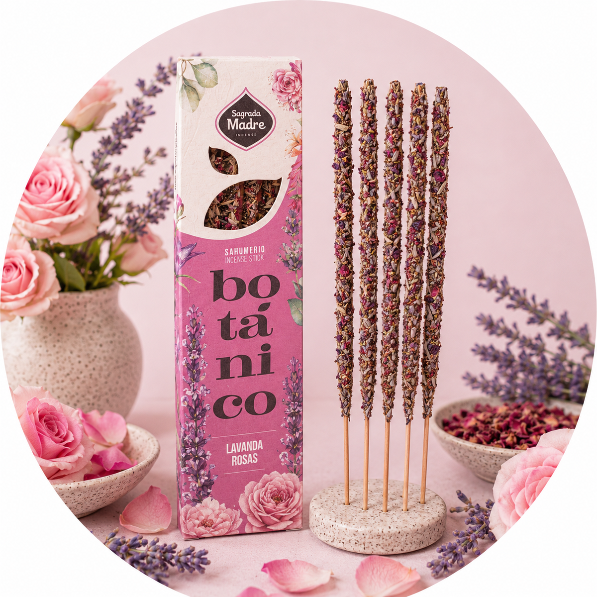 SAGRADA MADRE INCENSO LINEA BOTANICO FLOREALE - Lavanda e Rosa | Scopri su Clorophilla Shop
