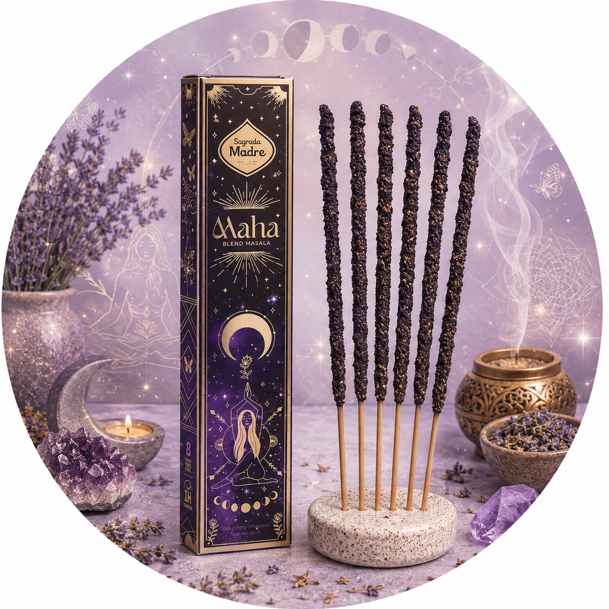 SAGRADA MADRE INCENSO MAHA MASALA - Energia del sole, della luna e delle stelle | Scopri su Clorophilla Shop