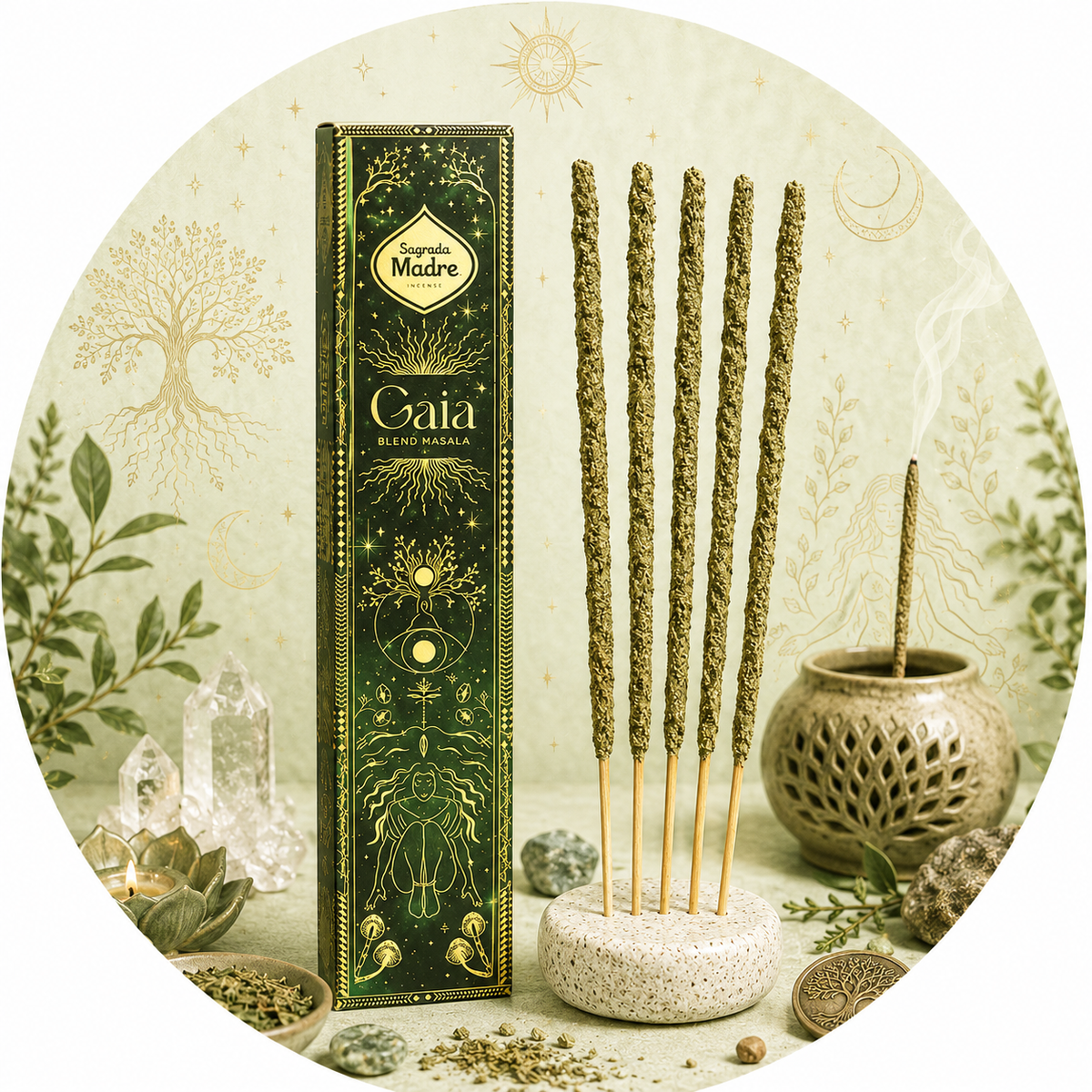 SAGRADA MADRE INCENSO GAIA BLEND MASALA - Oasi di Relax e Armonia | Scopri su Clorophilla Shop