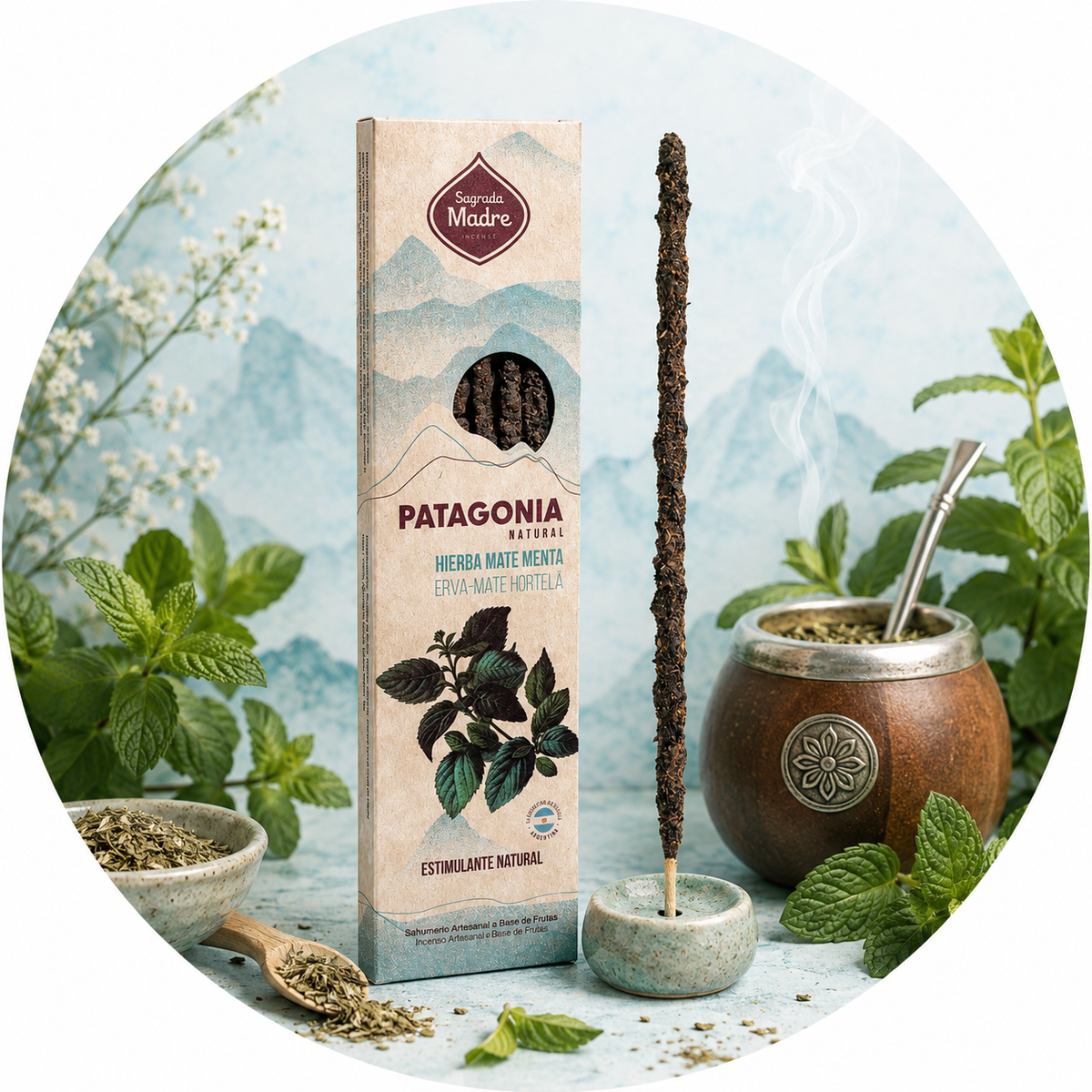 SAGRADA MADRE INCENSO LINEA PATAGONIA - Yerba mate e menta | Scopri su Clorophilla Shop