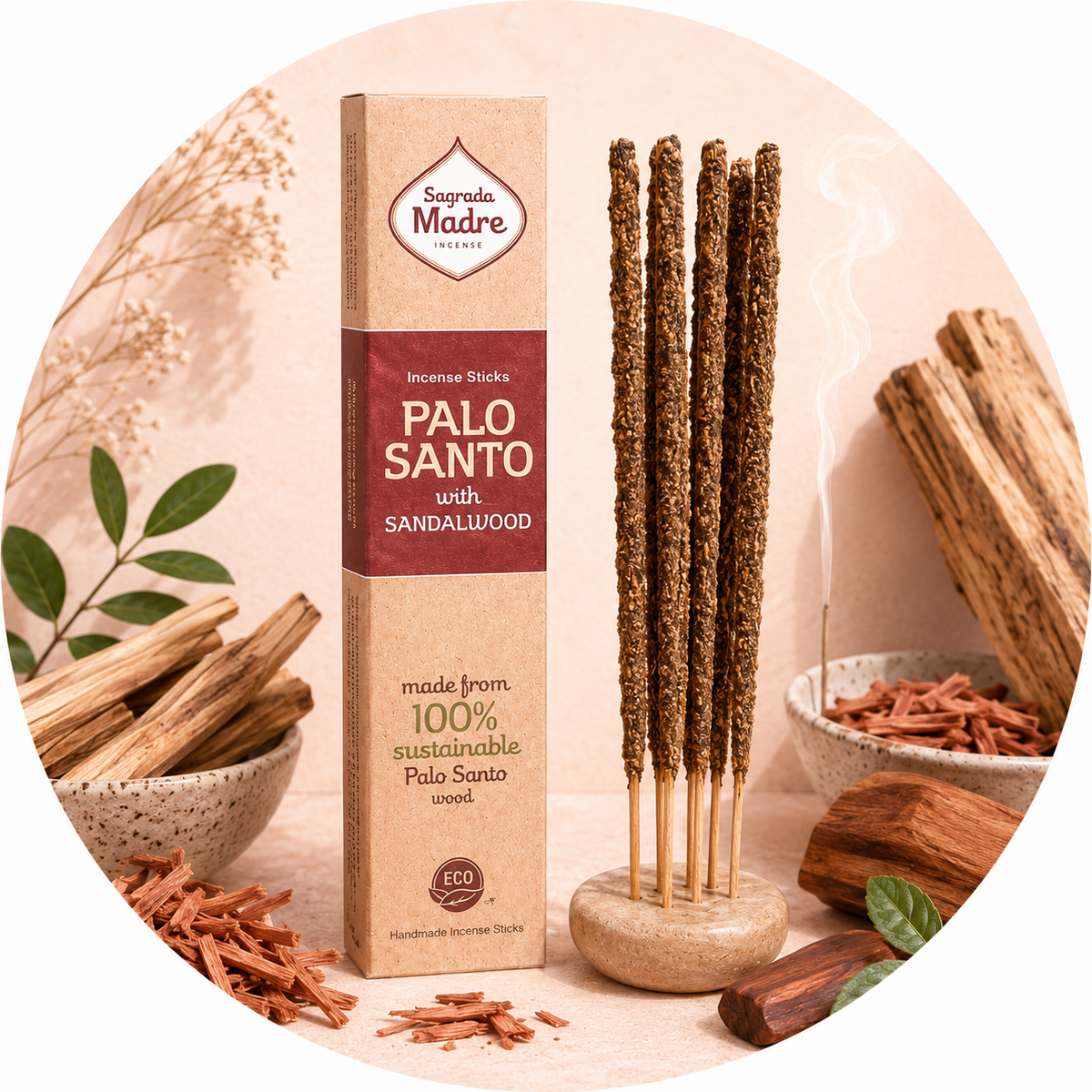SAGRADA MADRE INCENSO LINEA PALO SANTO - Palo Santo e Sandalo | Scopri su Clorophilla Shop