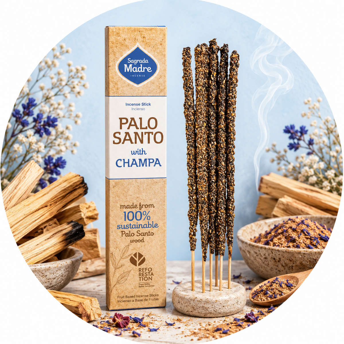 SAGRADA MADRE INCENSO LINEA PALO SANTO - Palo santo e Nag champa | Scopri su Clorophilla Shop