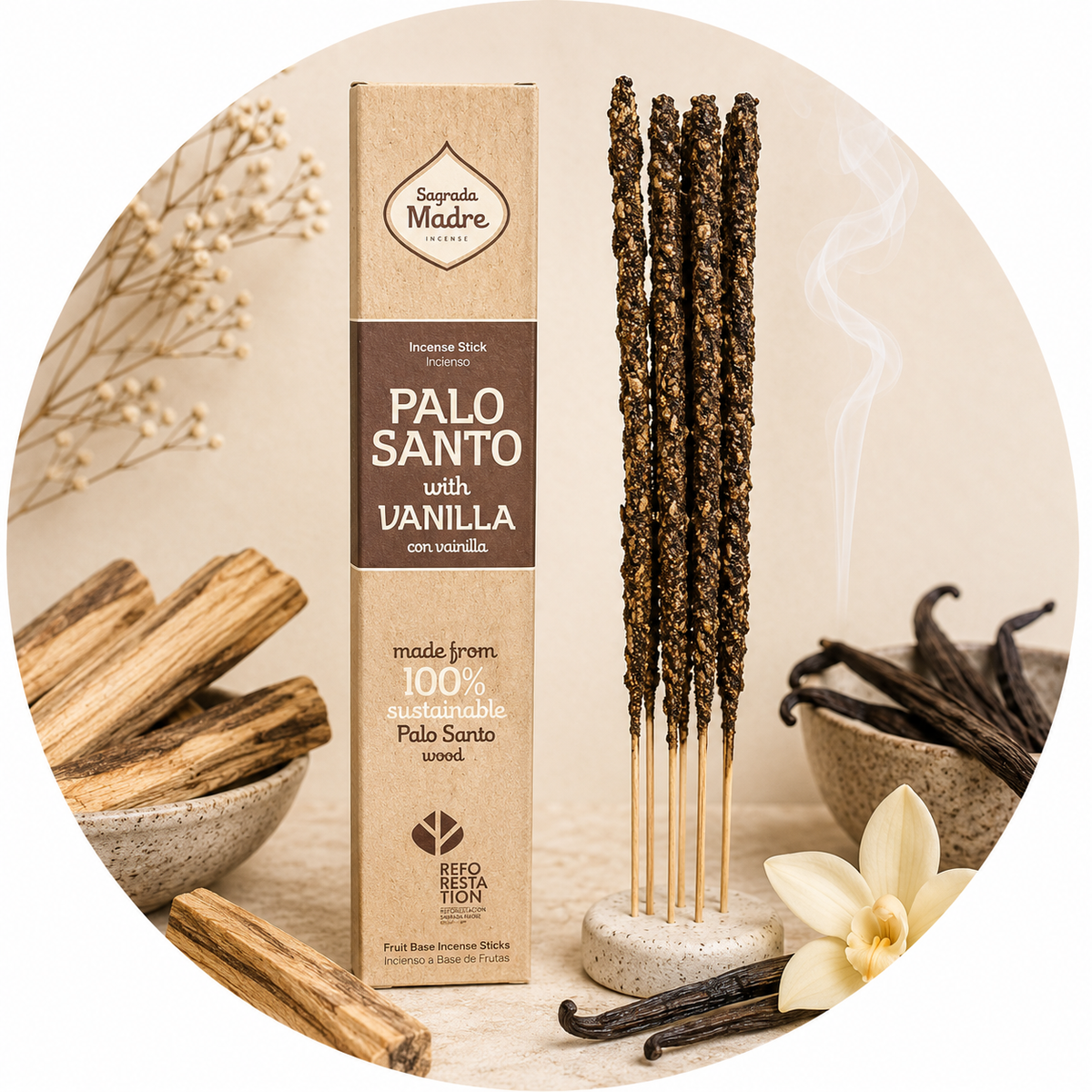 SAGRADA MADRE INCENSO LINEA PALO SANTO - Palo santo e Vaniglia | Scopri su Clorophilla Shop