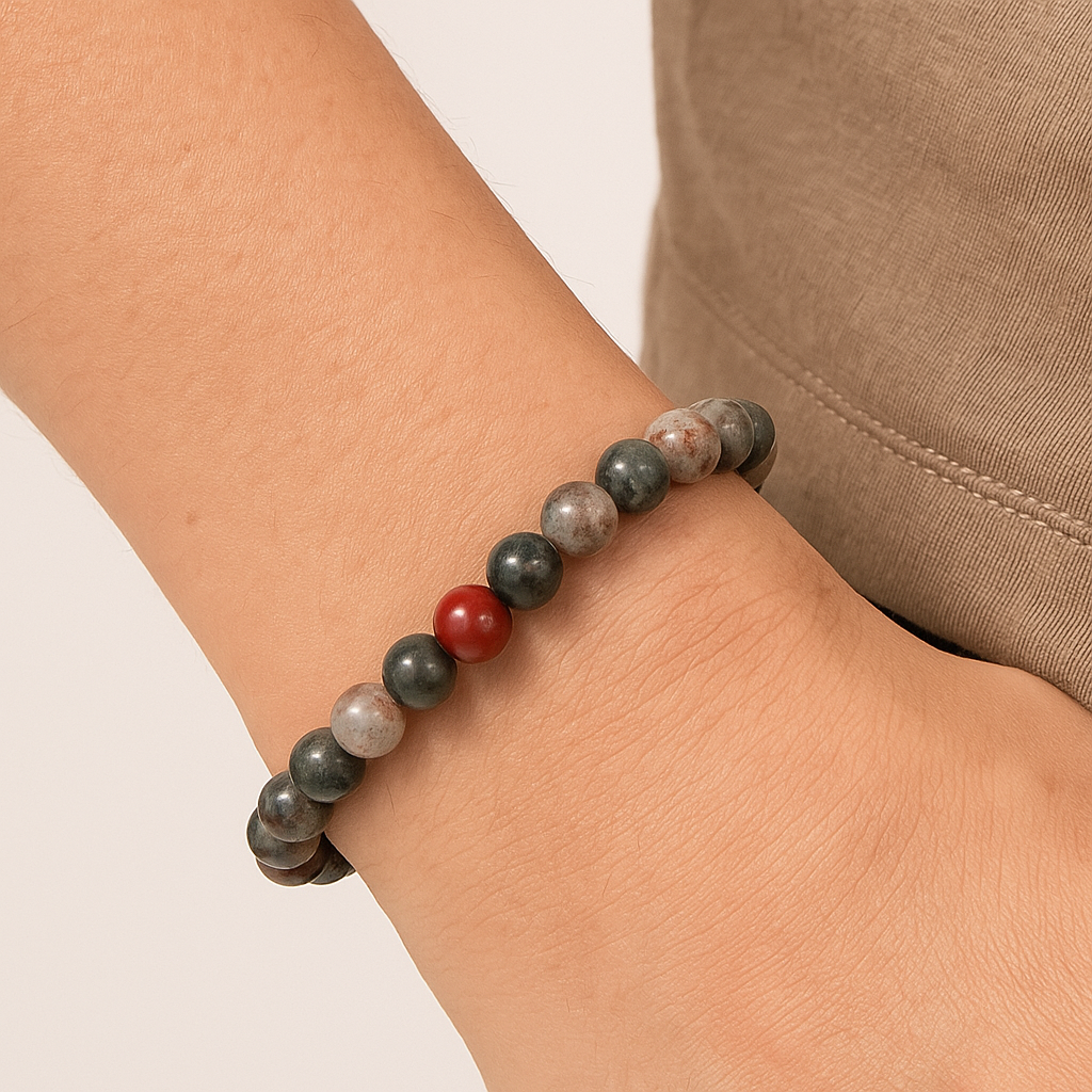 BRACCIALE IN DIASPRO ELIOTROPIO BLOODSTONE - Forza e rigenerazione | Scopri su Clorophilla Shop