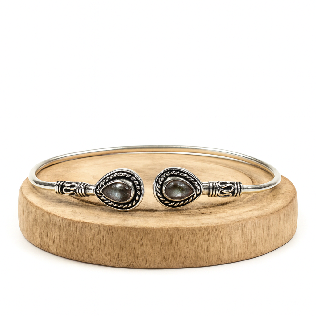 BRACCIALE RIGIDO CON LABRADORITE - Protezione e trasformazione | Scopri su Clorophilla Shop