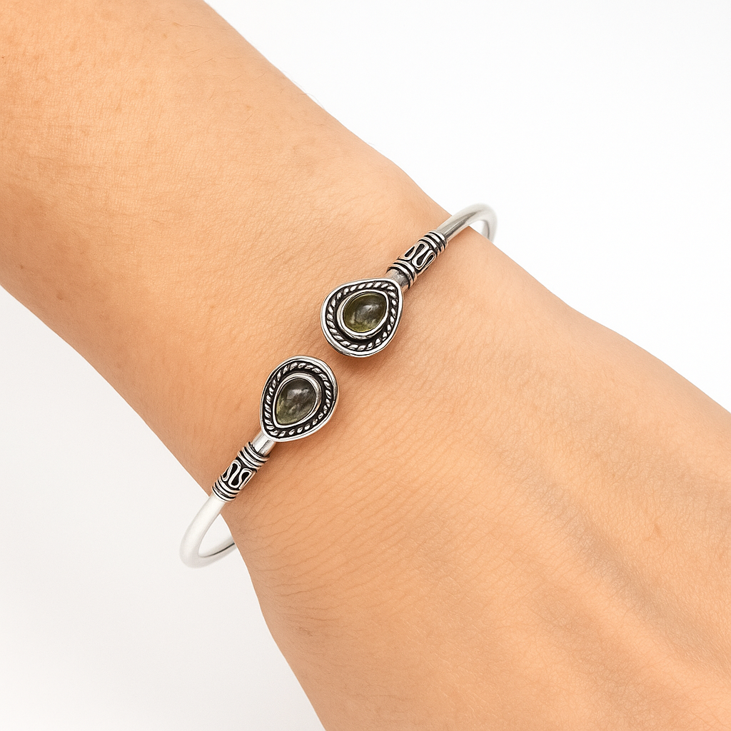 BRACCIALE RIGIDO CON LABRADORITE - Protezione e trasformazione | Scopri su Clorophilla Shop