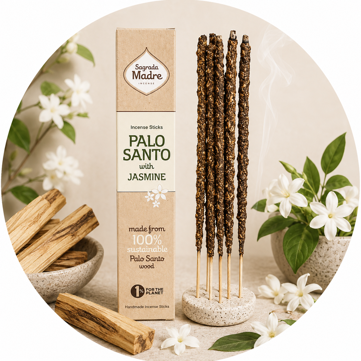 SAGRADA MADRE INCENSO LINEA PALO SANTO - Palo santo e Gelsomino | Scopri su Clorophilla Shop