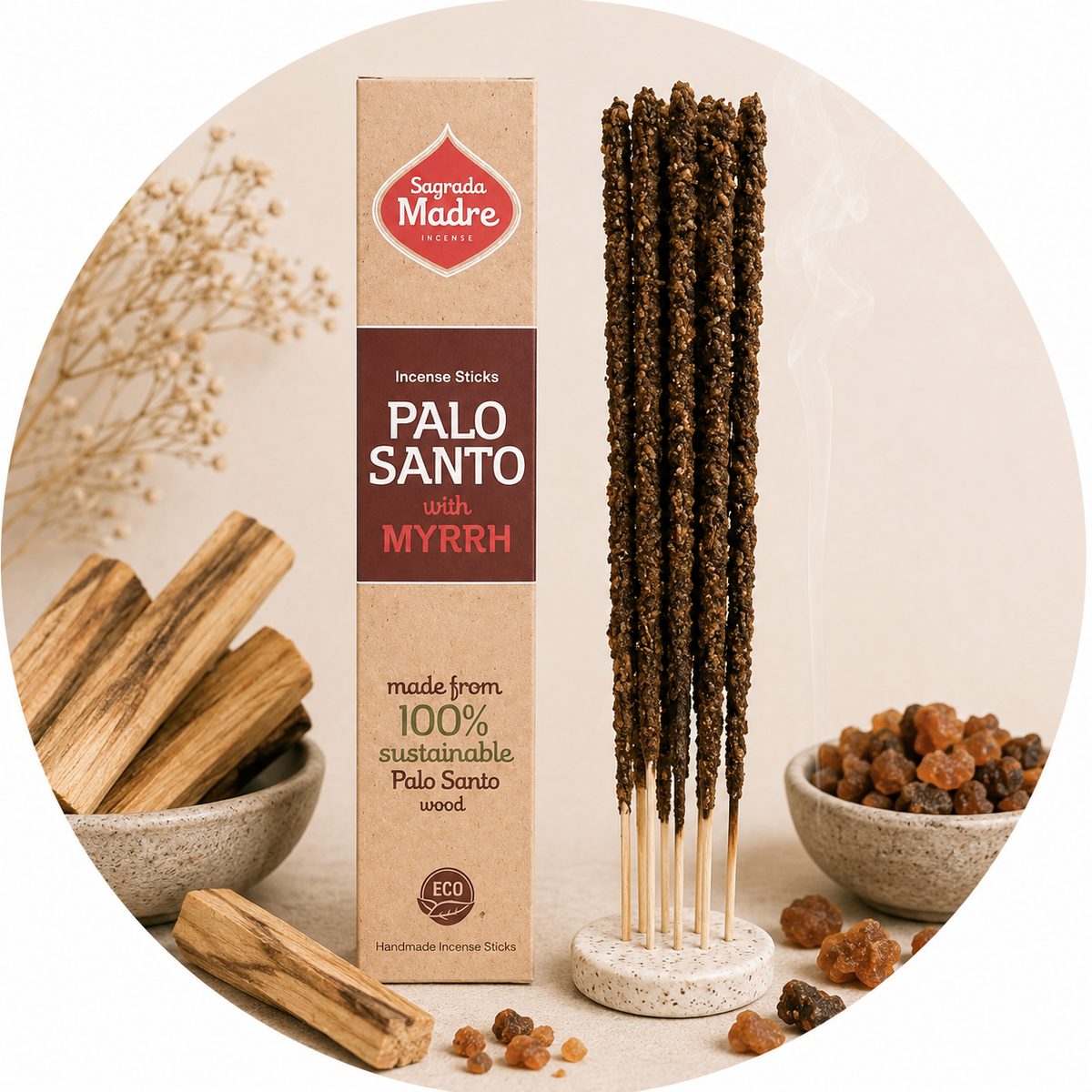 SAGRADA MADRE INCENSO LINEA PALO SANTO - Palo santo e Mirra | Scopri su Clorophilla Shop