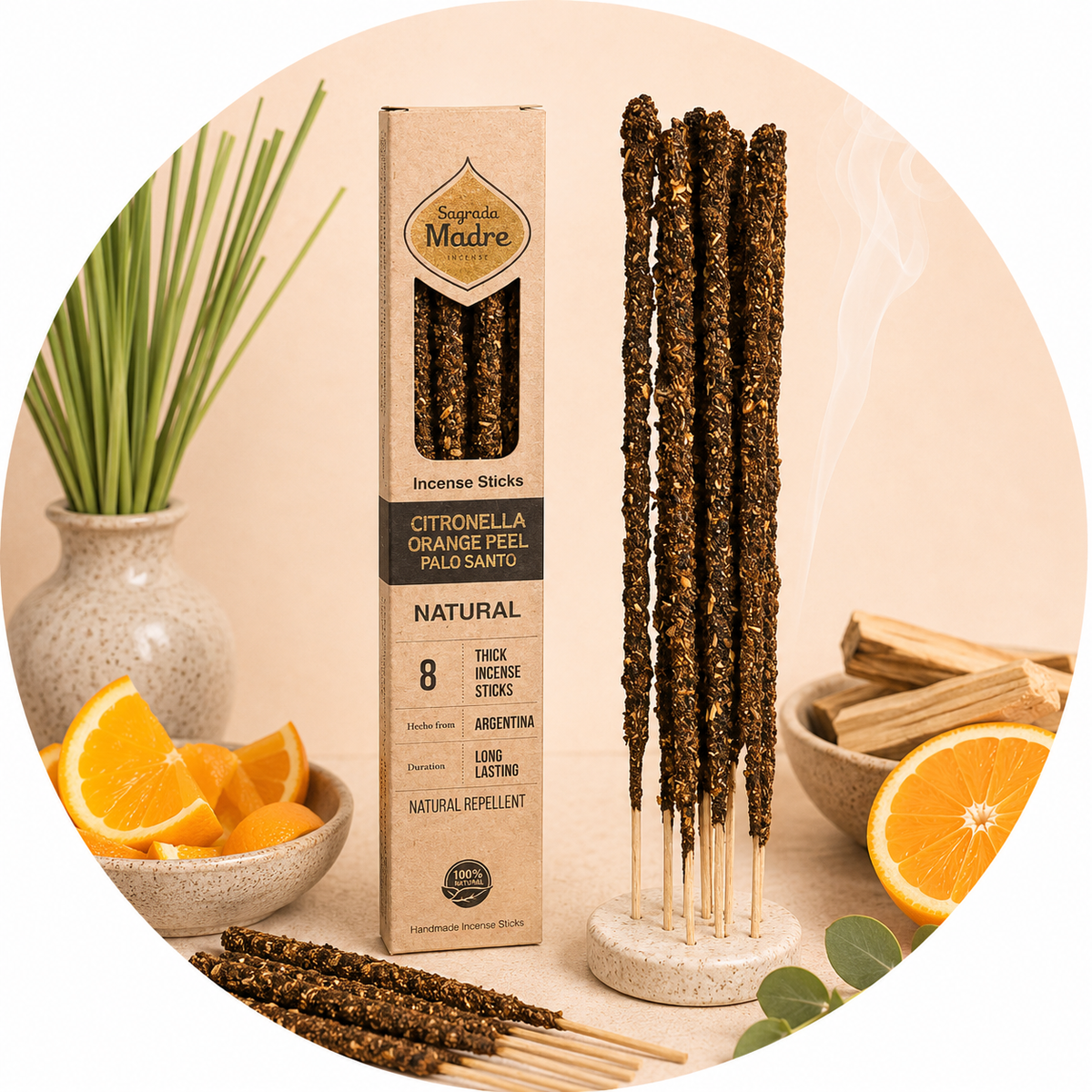 SAGRADA MADRE INCENSO NATURALE - Arancia, Citronella e Palo santo | Scopri su Clorophilla Shop